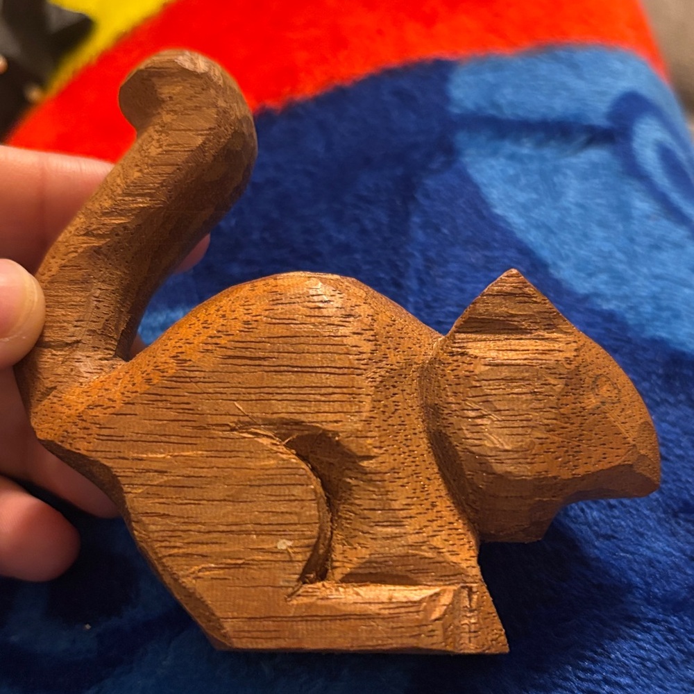 Handcrafted Wooden Squirrel  Figurine